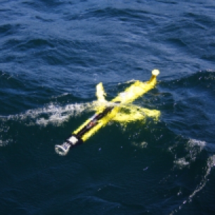Glider at the surface, waiting to be rescued!